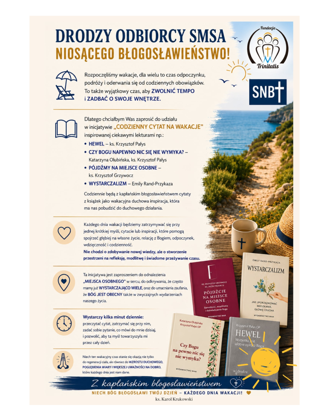Duchowa inspiracja na wakacje w Smsie niosącym Błogosławieństwo